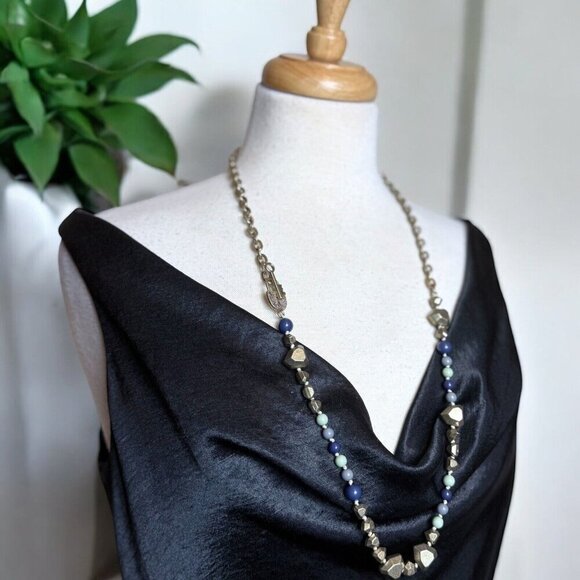 Vintage Brass Tone Acrylic Beaded Lock and Key Clasp - Picture 1 of 7